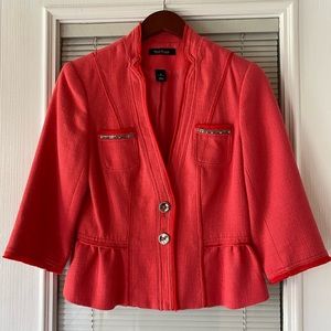 WHITE HOUSE BLACK MARKET Tweed Peplum Blazer - Size 4